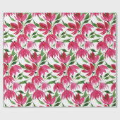 Boho Roze Waterverf Flolar Cadeaupapier (Vlak)