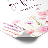 Boho Roze Wildflower Kaarten en geschenken Verjaar Poster (Hoek)