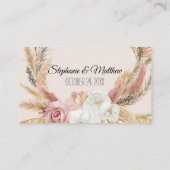 Boho Roze Wit Bloemen Pampas Grass Place Kaarten Plaatskaartje (Achterkant)