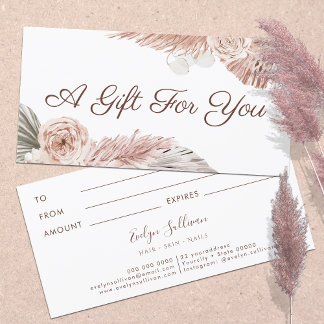 Boho rozen cadeaubon