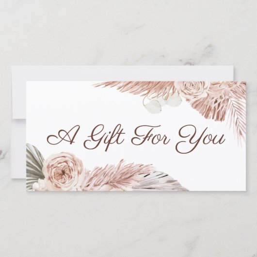 Boho rozen cadeaubon (Voorkant)