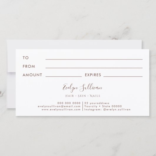 Boho rozen cadeaubon (Achterkant)