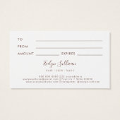 Boho rozen cadekaart visitekaartje (Achterkant)