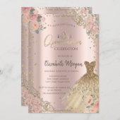 Boho Rozen Diamonds Jurk Roos Goud Kaart (Voorkant / Achterkant)