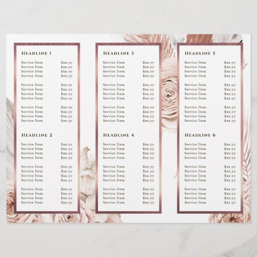 Boho Rozen Elegante Brochure (Achterkant)