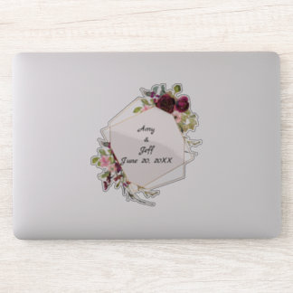 Boho Rozen Geometrische trouwdata Sticker