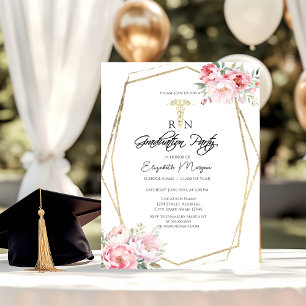 Boho Rozen Gouden Lijst RN Verpleegster Afstudeerf Kaart