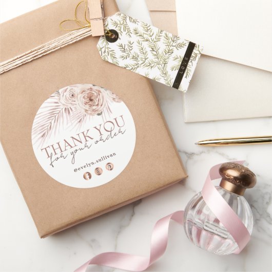 Boho Rozen Ronde Sticker (Geschenken)