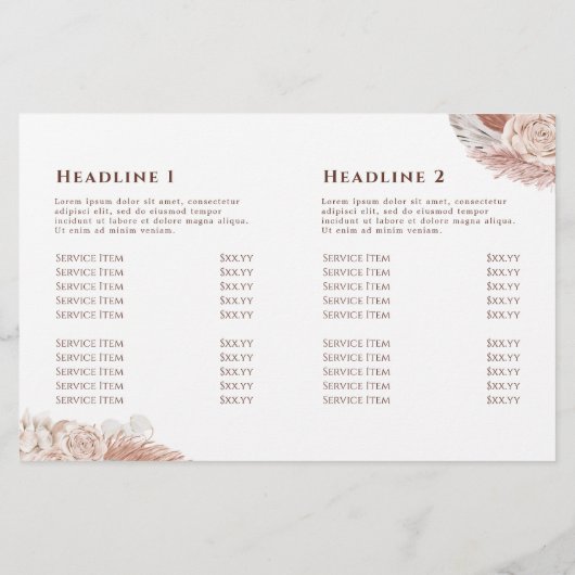 Boho-rozen tweevoudig brochure (Achterkant)