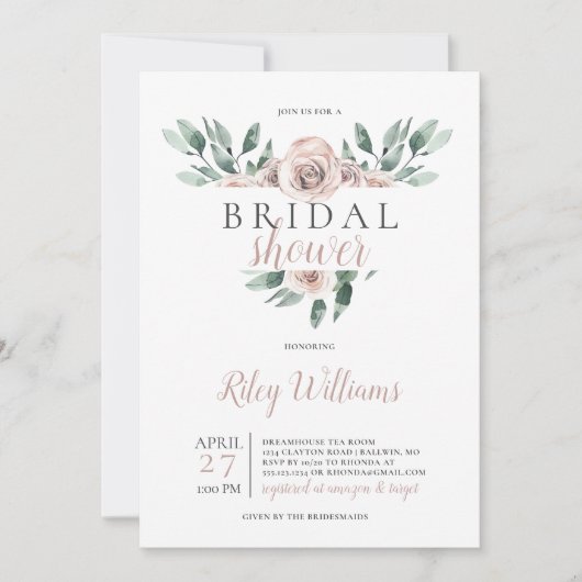 Boho Rozen Vrijgezellenfeest Kaart (Voorkant)