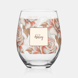 Boho Rozen Wijnglas Zonder Voet