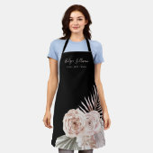 Boho rozen zwarte schoonheidsberoeps schort (Gedragen)