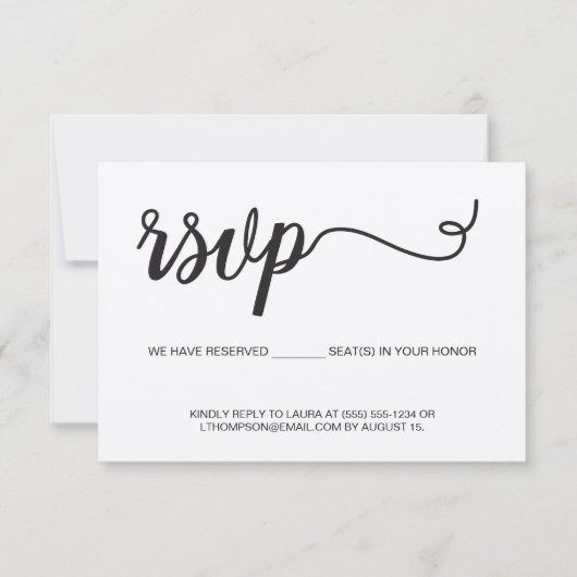 Boho RSVP sans envoyer de place réservée (Devant)