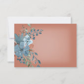 Boho Rust & Blue Floral Enregistrer la carte Date (Dos)