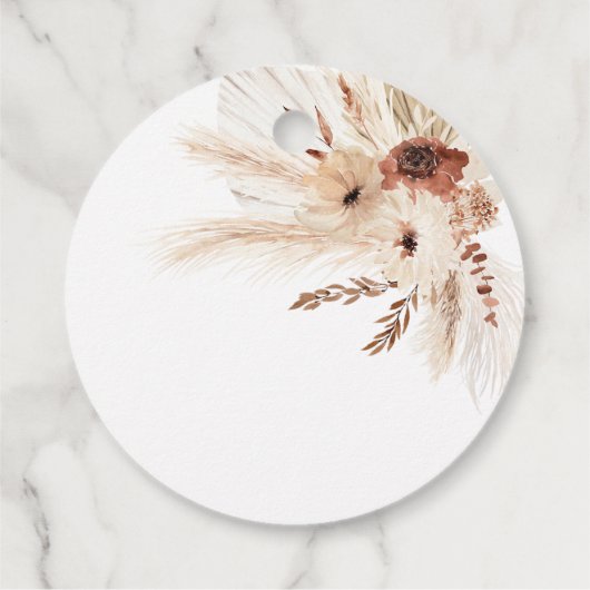 Boho Rust bruiloft gunst Labels dank u HAZEL (Achterkant)