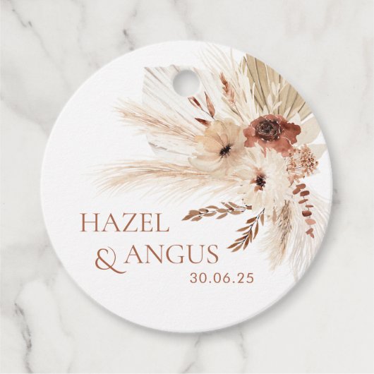 Boho Rust bruiloft gunst Labels dank u HAZEL (Voorkant)