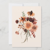 Boho Rust & Cream Herfst Bloemen Bruidsbrunch Kaart (Achterkant)