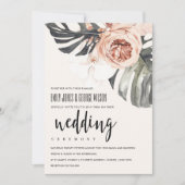 BOHO RUST FLORAL MONSTRERA LEAF WEDDING INVITE BEDANKKAART (Voorkant)