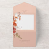 Boho Rust Herfst Floral op strand geen diner All In One Uitnodiging (Buitenkant)