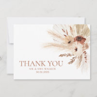 Boho Rust Mariage Carte de remerciements plat HAZE