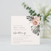 BOHO RUST MONSTRERA WATERVERF FLORAL WEDING KAART (Staand voorkant)