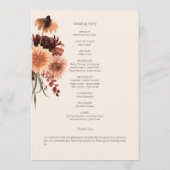 Boho Rust & Neutral Cream Herfst Bloemen Programma (Achterkant)