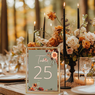 Boho Rust & Neutral Herfst Bloemen Salie Groen Kaart