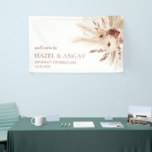 Boho Rust Pampa Bruiloft Achtergrond Banner HAZEL (Beurs)