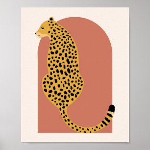 Boho Rust Pink Arch Overmaatse luipaard Poster
