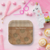 Boho Rust Sinaasappel Mandala's en strepen Papieren Bordje (Feest)