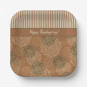 Boho Rust Sinaasappel Mandala's en strepen Papieren Bordje (Voorkant)