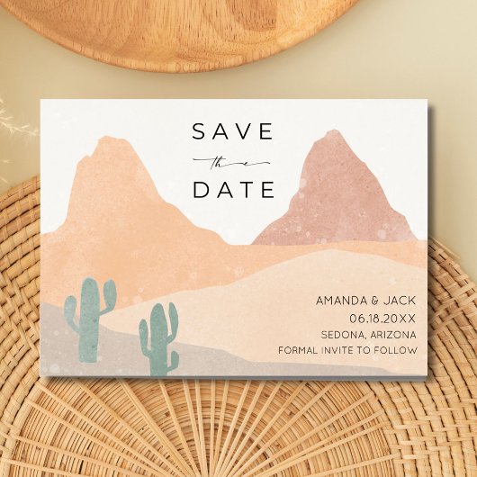 Boho Rust Terracotta Desert Wedding Photo Save The Date