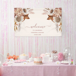 Boho Rust Terracotta Dried Fan Flowers Wedding Spandoek