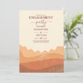 Boho Rust Terracotta Fiançailles Invitation (Debout devant)