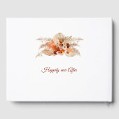 Boho Rust Terracotta Flowers en Pampas Grass Gastenboek (Achterkant)