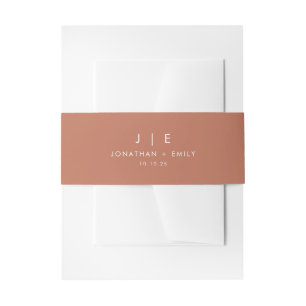 Boho Rust Terracotta Monogram Bruiloft Uitnodigingen Wikkel