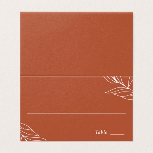Boho Rust Wedding Réception Table Place Card (Outside Unfolded)
