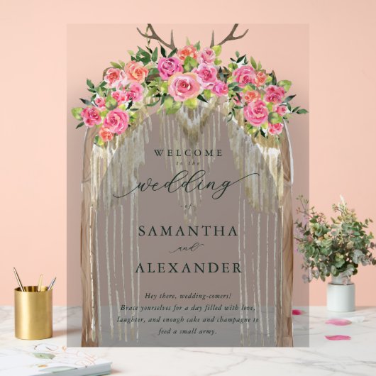 Boho Rustic Arch Roses Western Wedding Welcome (Mariage)