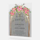 Boho Rustic Arch Roses Western Wedding Welcome Acryl Bord (Hoek)