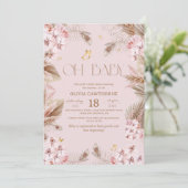 Boho Rustic Baby Shower Invitation Kaart (Staand voorkant)