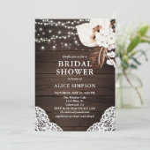 Boho Rustic Beige Floral Bridal Shower Kaart (Staand voorkant)