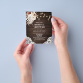 Boho Rustic Beige Flowers Vrijgezellenfeest Flyer (Hand)