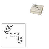 Boho Rustic Branches Wedding Initialen Monogram Rubberstempel (Gestempeld)