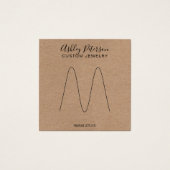 Boho Rustic brown kraft ring display Vierkante Visitekaartjes (Voorkant)