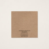 Boho Rustic brown kraft ring display Vierkante Visitekaartjes (Achterkant)