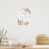 Boho Rustic Citrouille Automne Affiche de bienvenu (Cuisine)