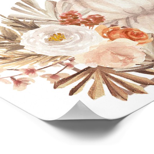 Boho Rustic Citrouille Fall in Love Affiche de bie (Coin)