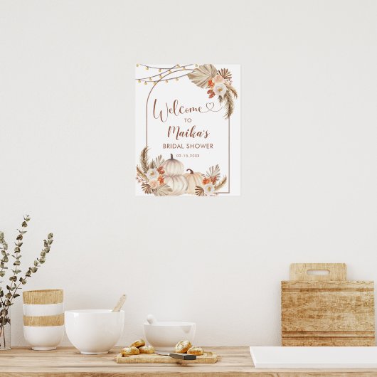 Boho Rustic Citrouille Fall in Love Affiche de bie (Cuisine)