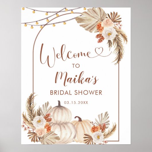 Boho Rustic Citrouille Fall in Love Affiche de bie (Devant)