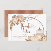 Boho Rustic Citrouille Fall in Love Carte de remer (Devant / Derrière)